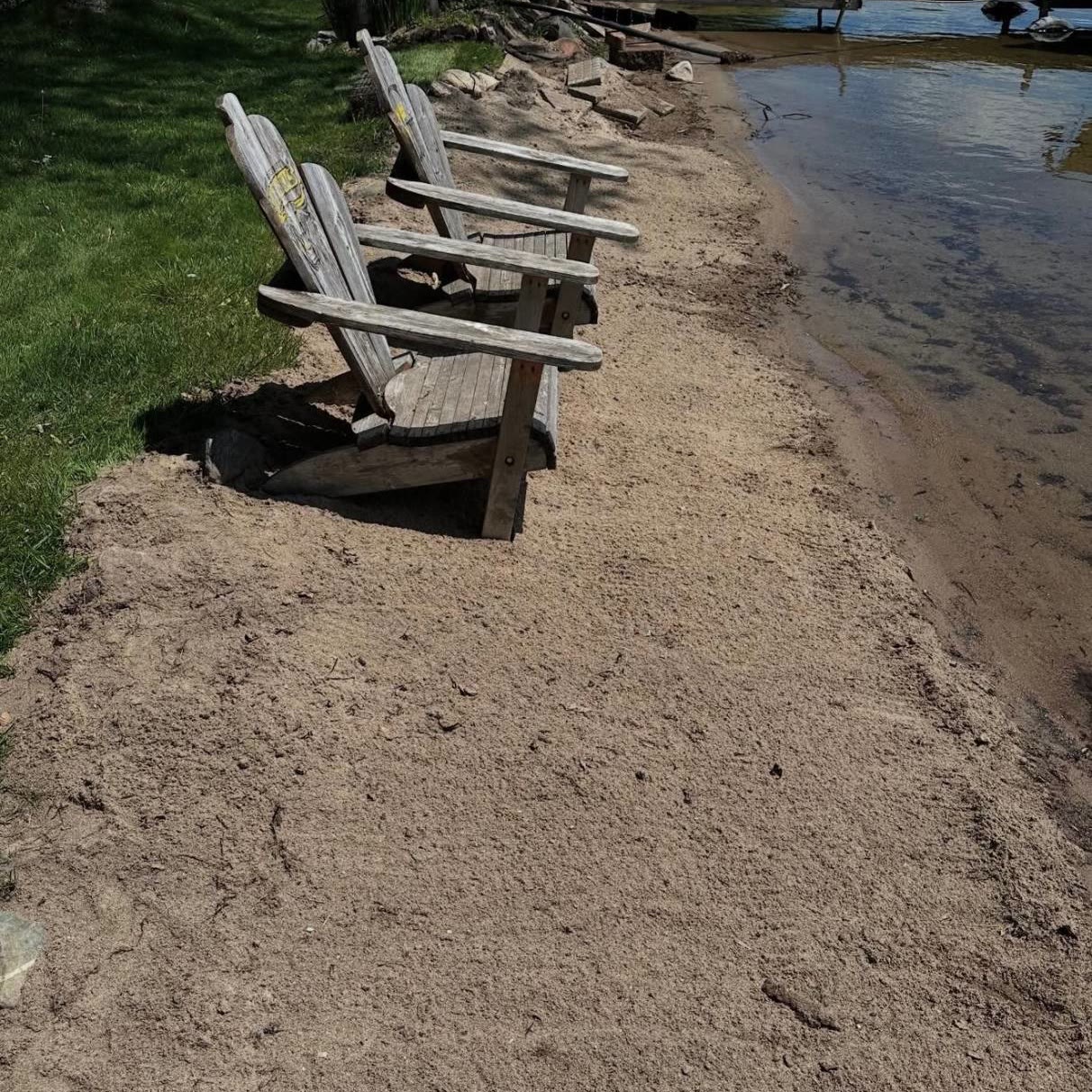 Clean sandy shoreline after